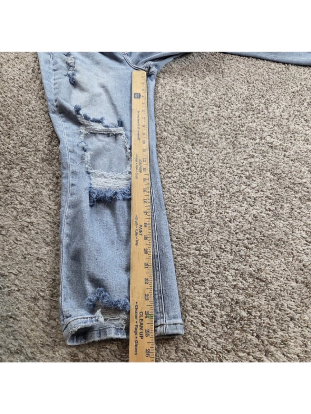 Lovervet Vervet Jeans Womens 31 Crop Straight Medium Wash Denim Distressed - Picture 6 of 8